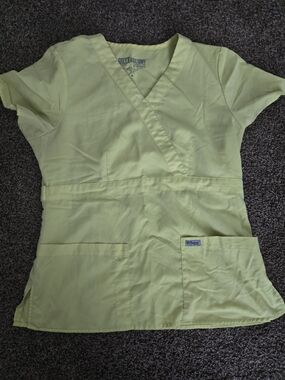 Grey's Anatomy Yellow Wrap V-Neck Scrub Top